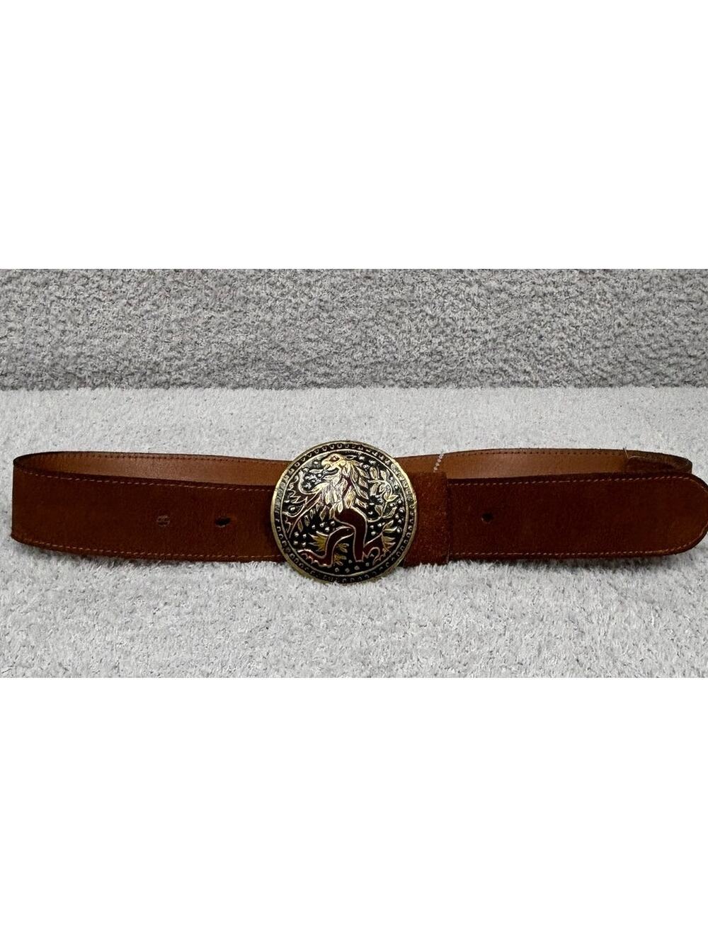 Golden Hands Brown Suede Leather Belt One Size #73465